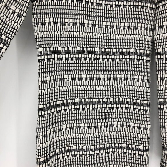 Helmut Lang Black + White knit mixed print linen blend bodycon mini dress SP - Picture 11 of 16